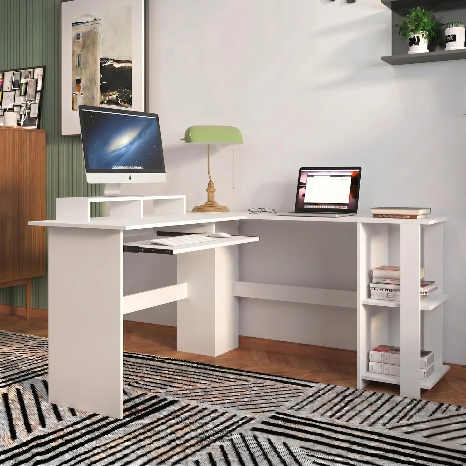 Oddy L Shape Table (white)