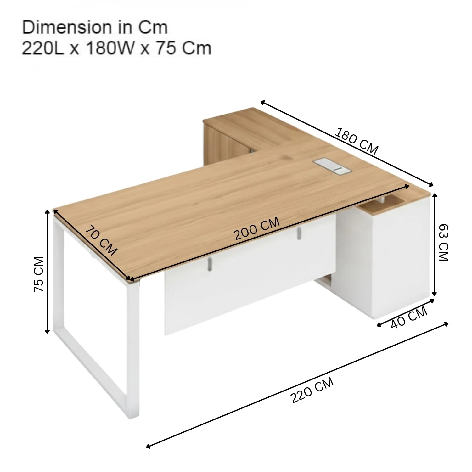 PrestigePivot Executive Desk (220 Cm)