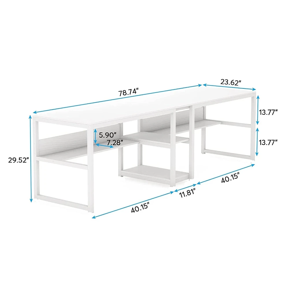Lancster workstation (White/Regular (200 CM x 60 CM))