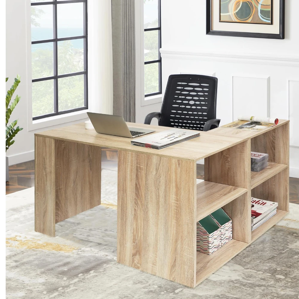 Oak L-desk