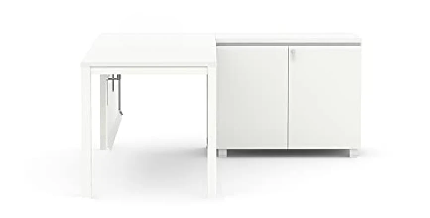 Serenity L-Shape Storage Desk (White/180 CM)