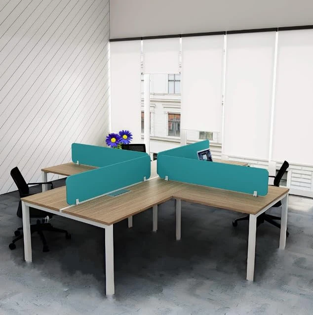 Crystal + Shape desk with Privacy