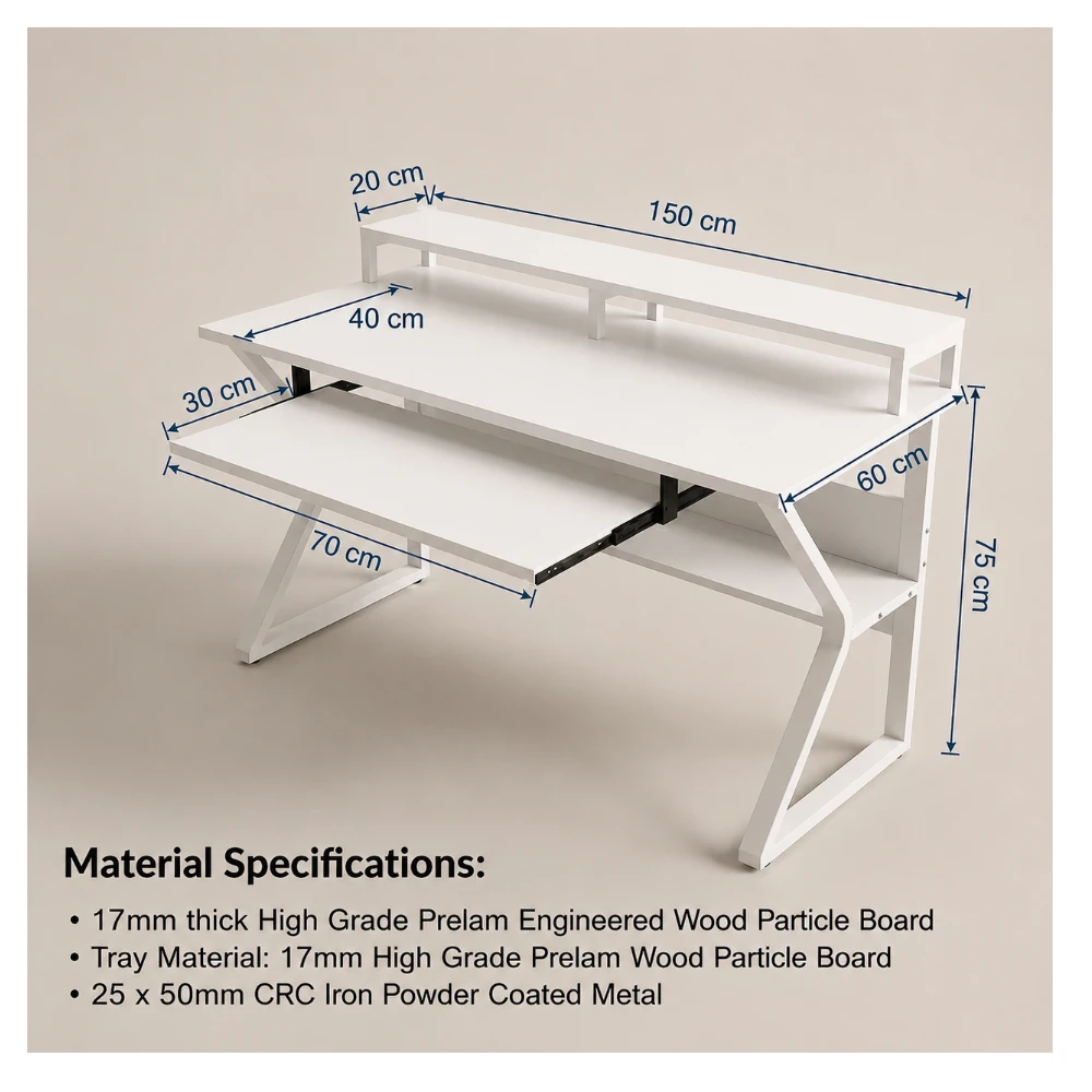 Plik desk - 150 - White