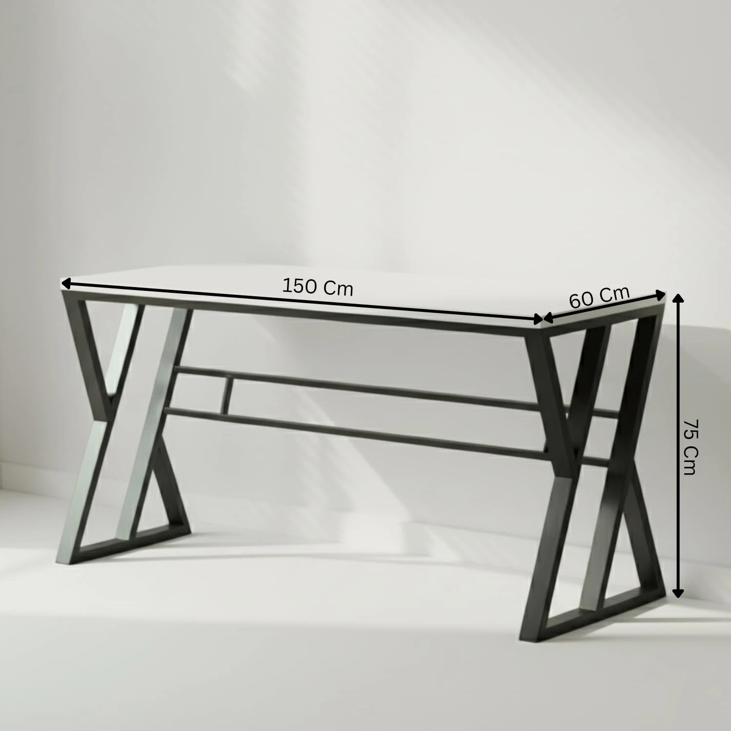 Jimmy Desk - 150Cm (Black & White)