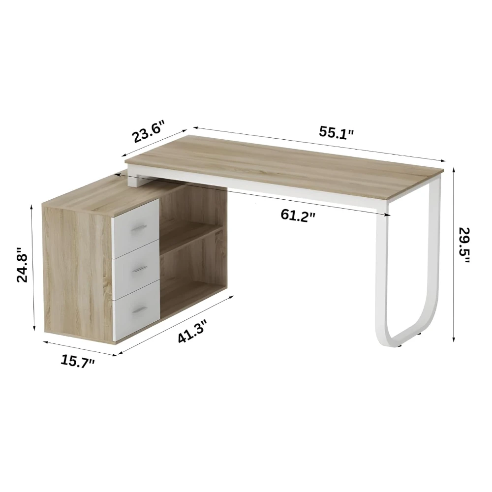 Credenza Desk (Left Side Storage)