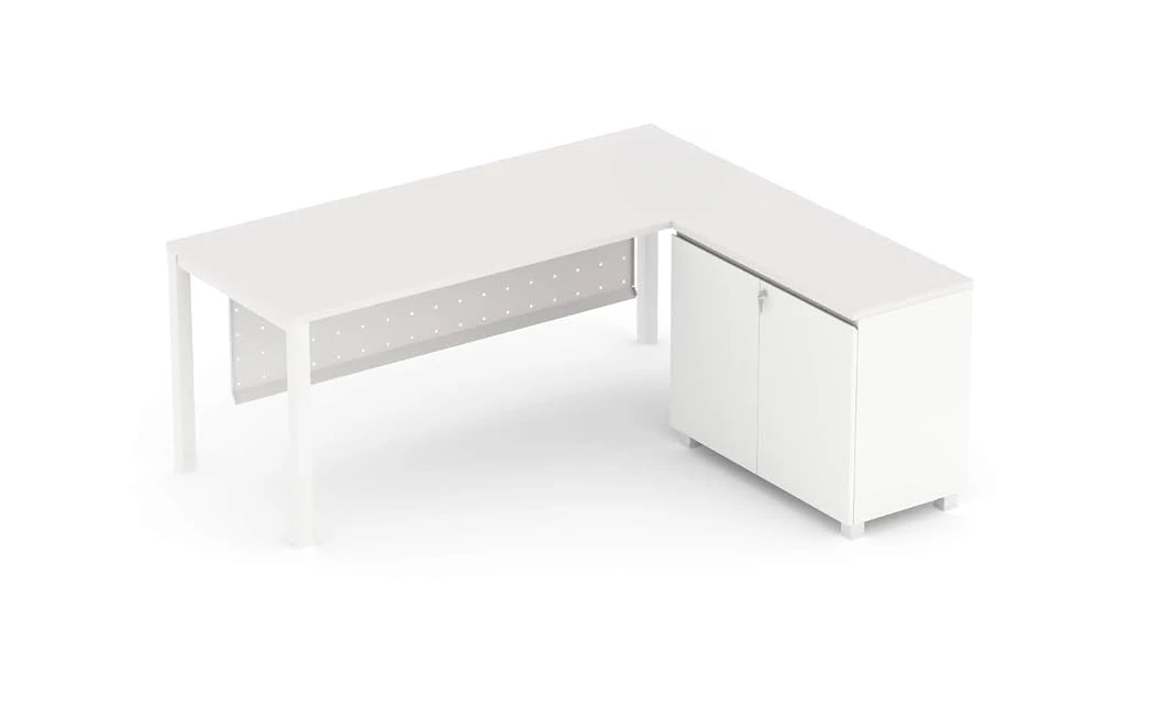 Serenity L-Shape Storage Desk (White/150 CM)