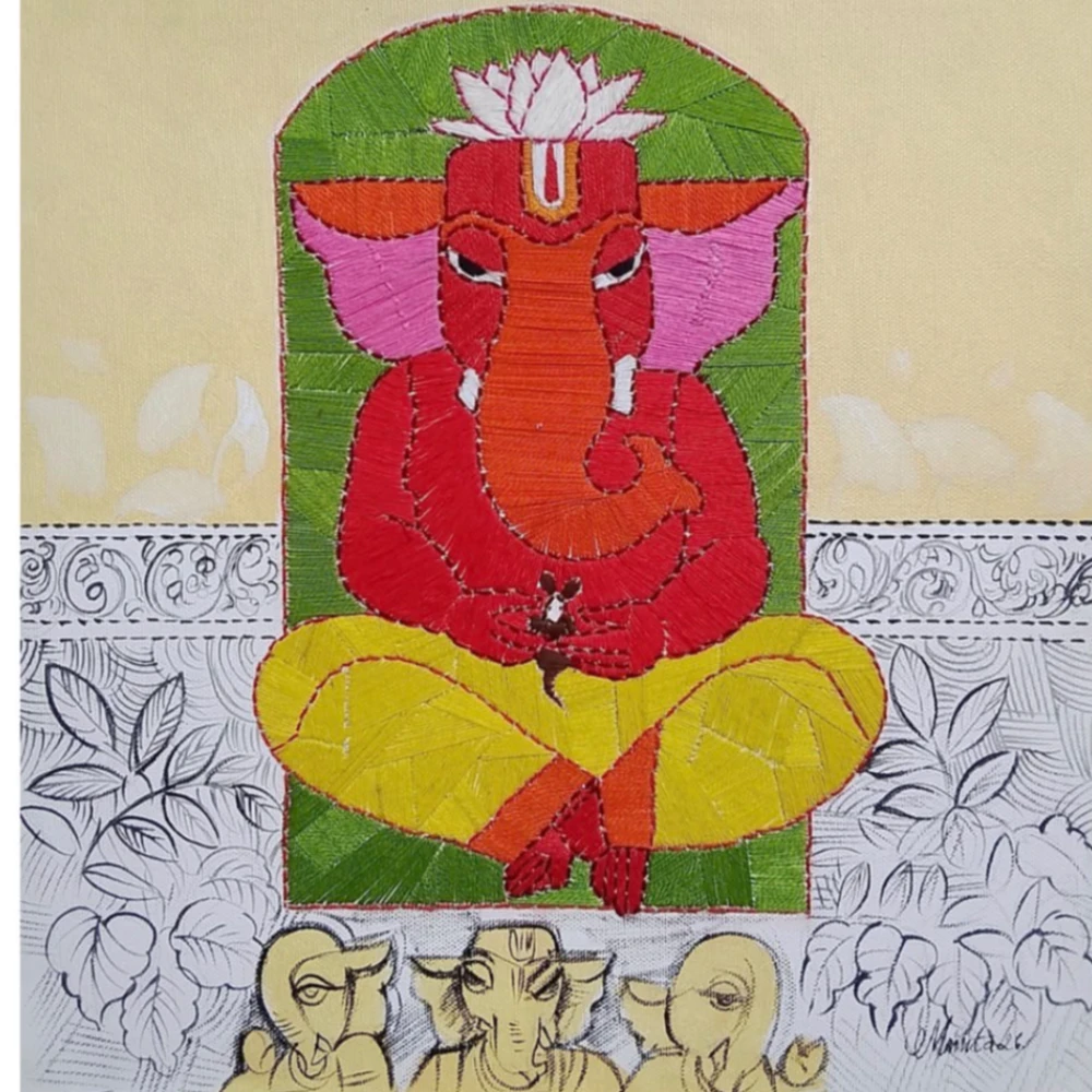 Ganesha in Silk Threads