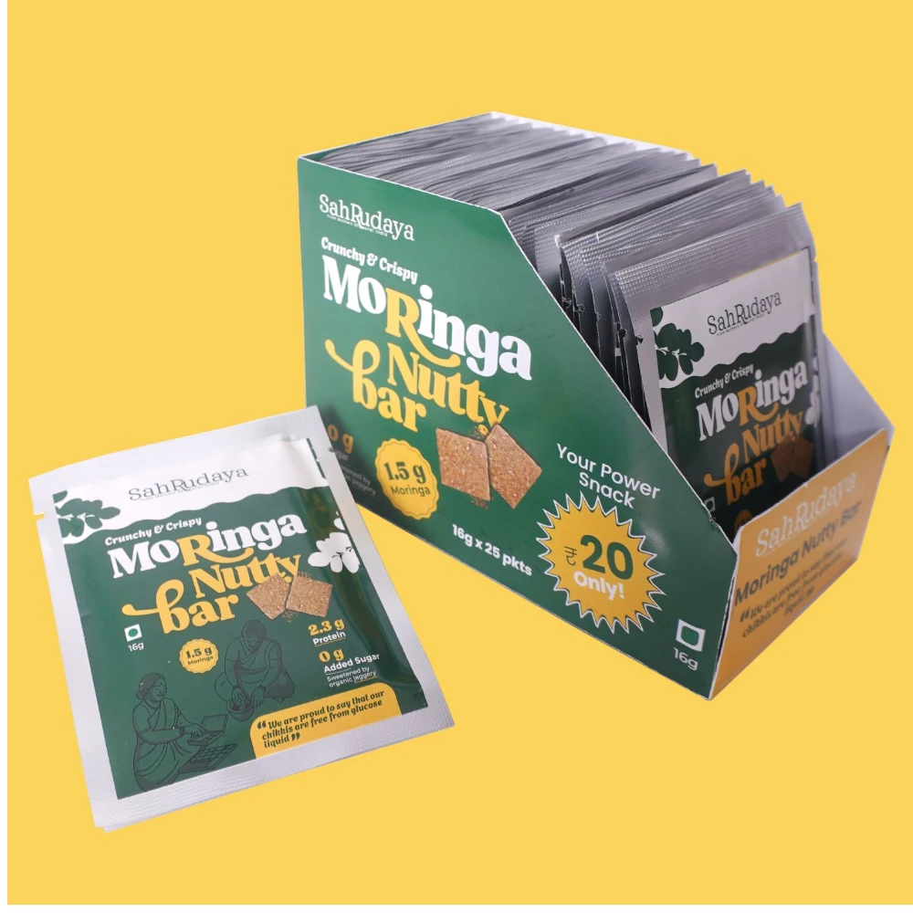 Moringa Nutty Bar (Drumstick leaves chikki) Pack of 25 Chikkis
