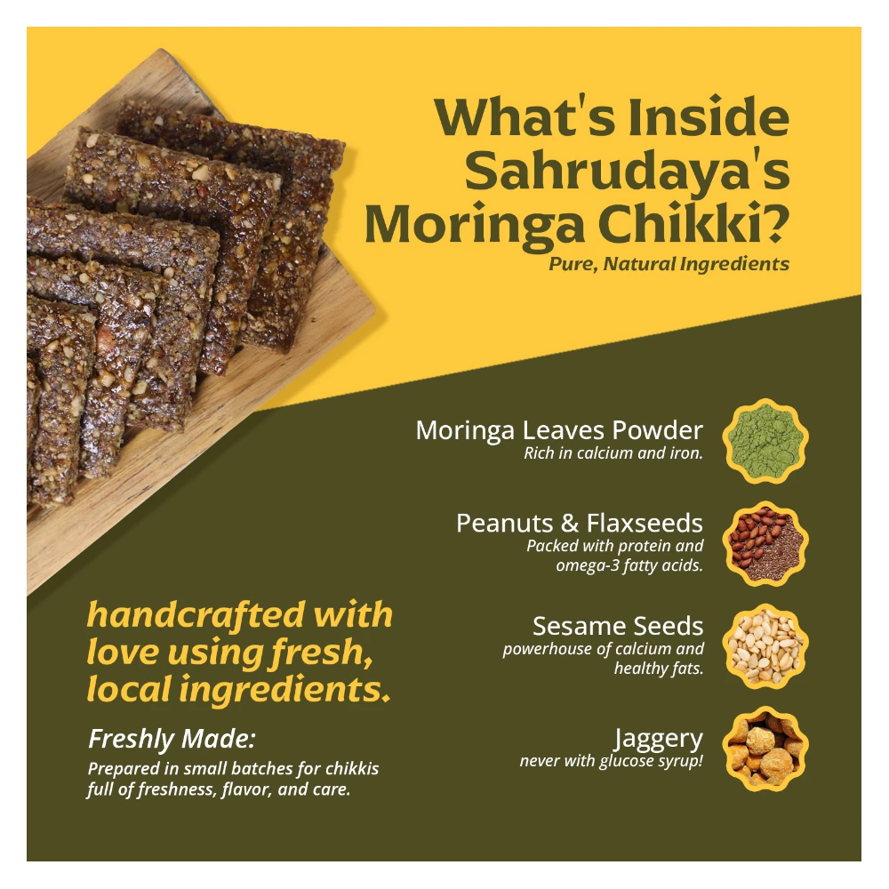 Moringa Nutty Bar (Drumstick leaves chikki) (Family Pack (400g))