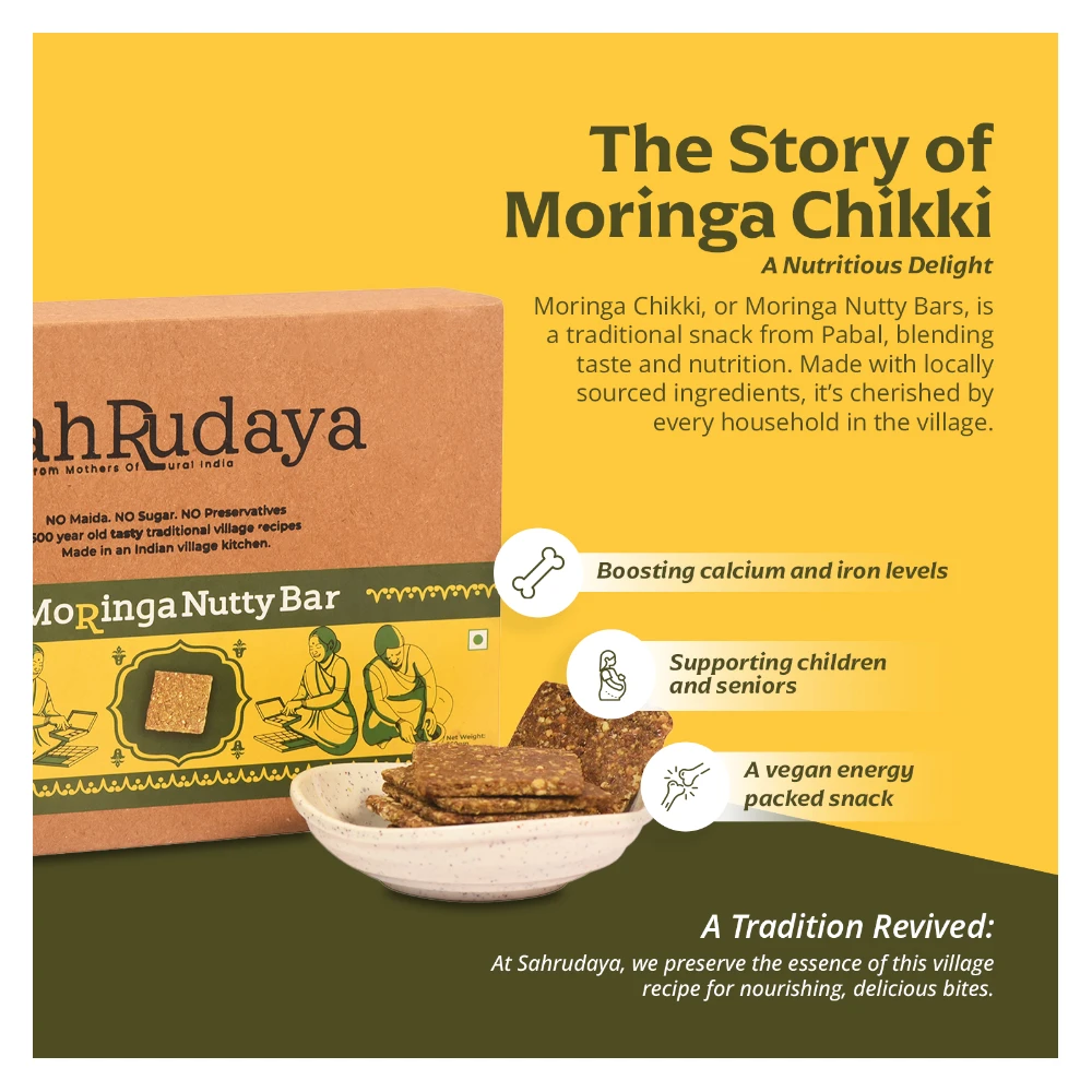 Moringa Nutty Bar (Drumstick leaves chikki) (Family Pack (400g))