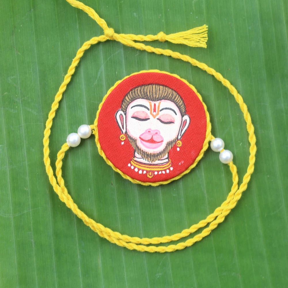 Handpainted Hanuman Red Rakhi