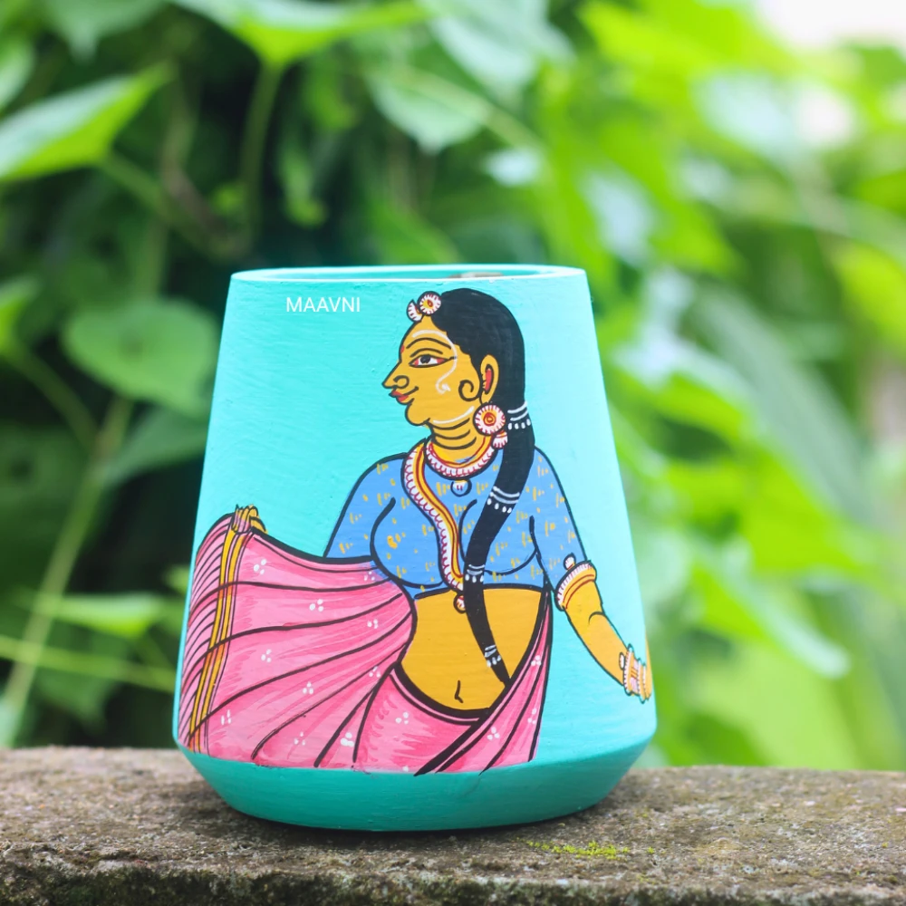 See Green Handpainted Leady Pen Stand