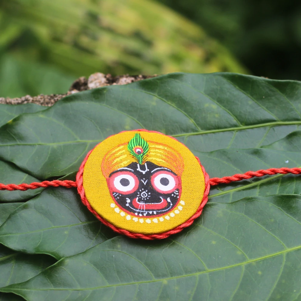 HandpaintedJaganathYellowRakhi