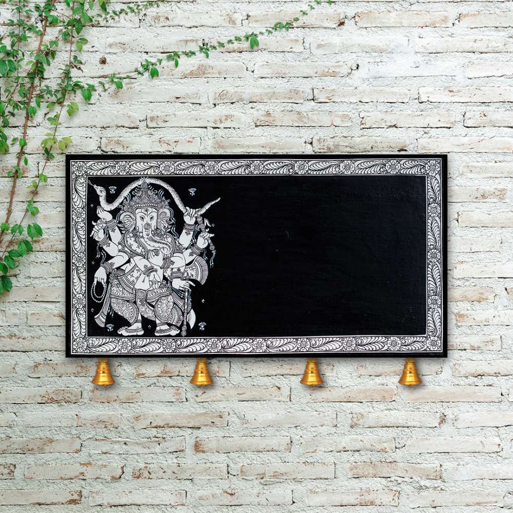 Black and White Ganesha Nameplate