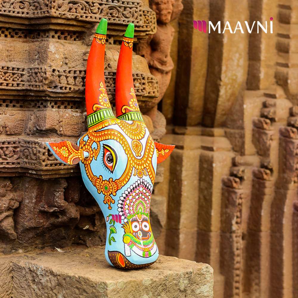 Shri Jaganath Blue Cow Head 16 Inches