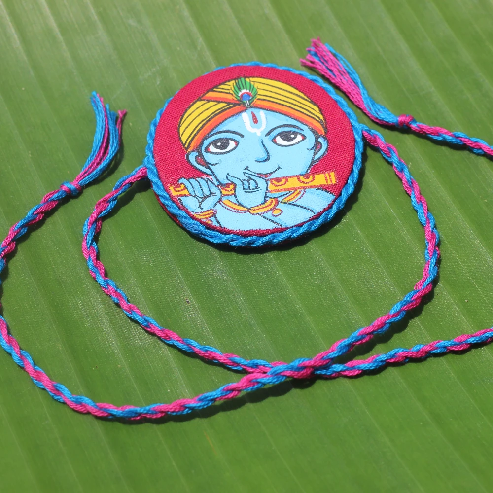 Handpainted Krishna BlueRakhi