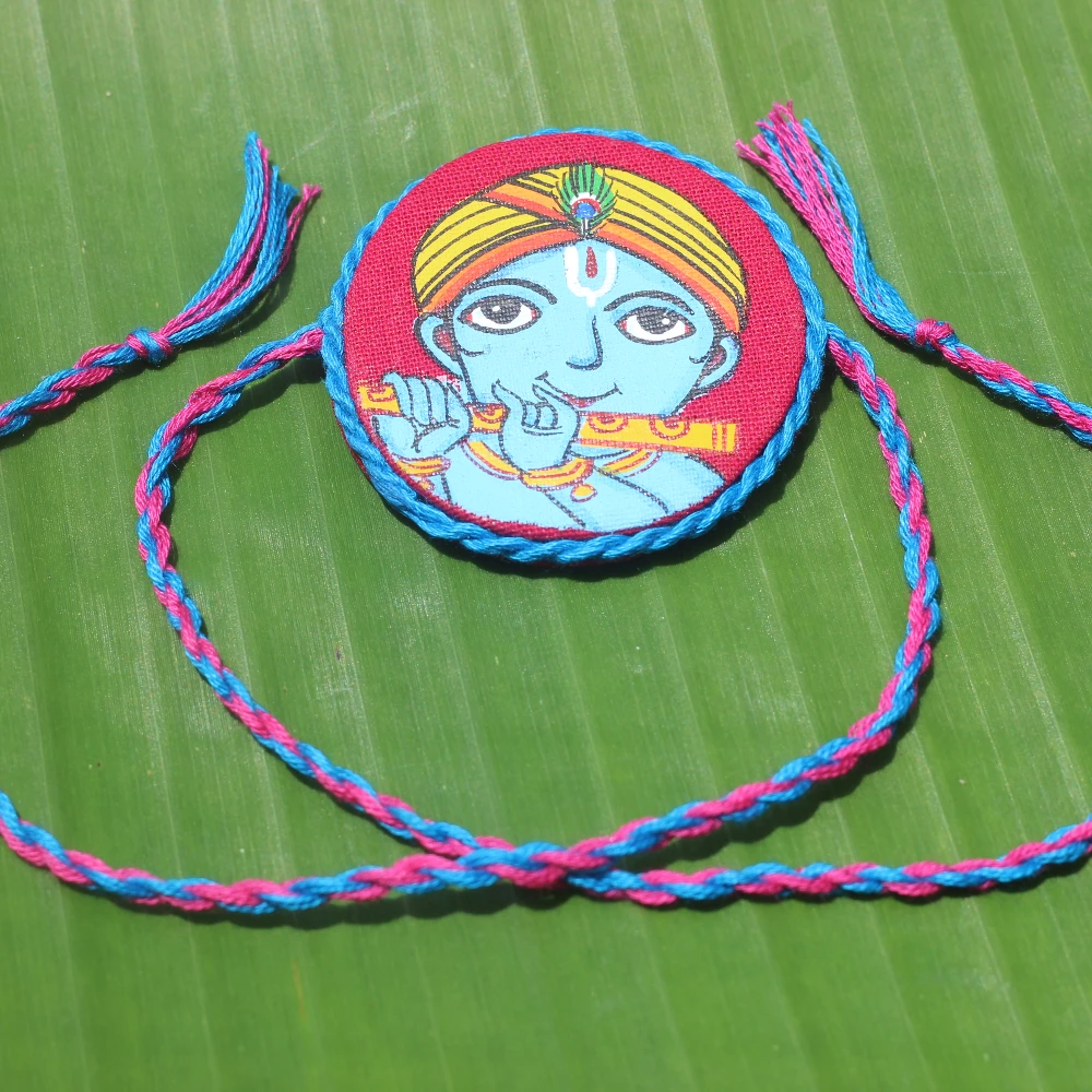 Handpainted Krishna BlueRakhi