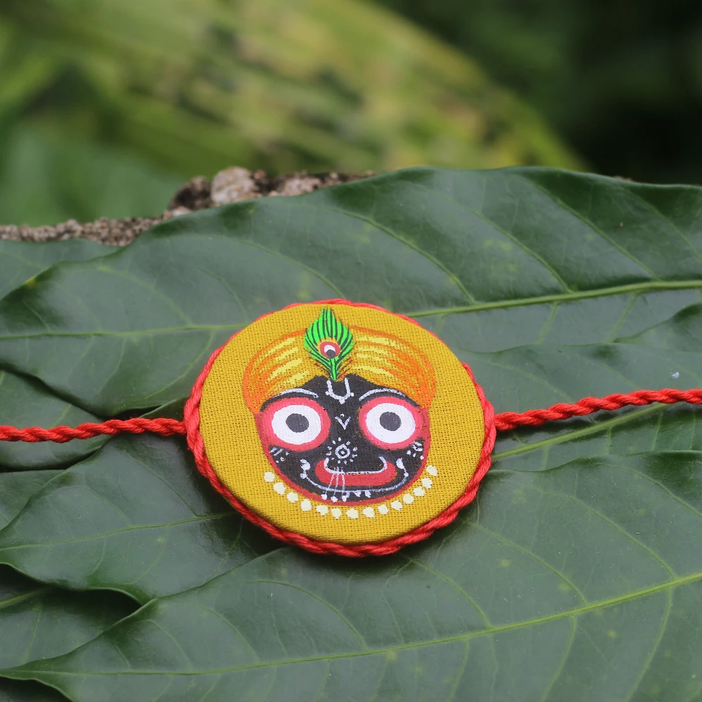 HandpaintedJaganathYellowRakhi