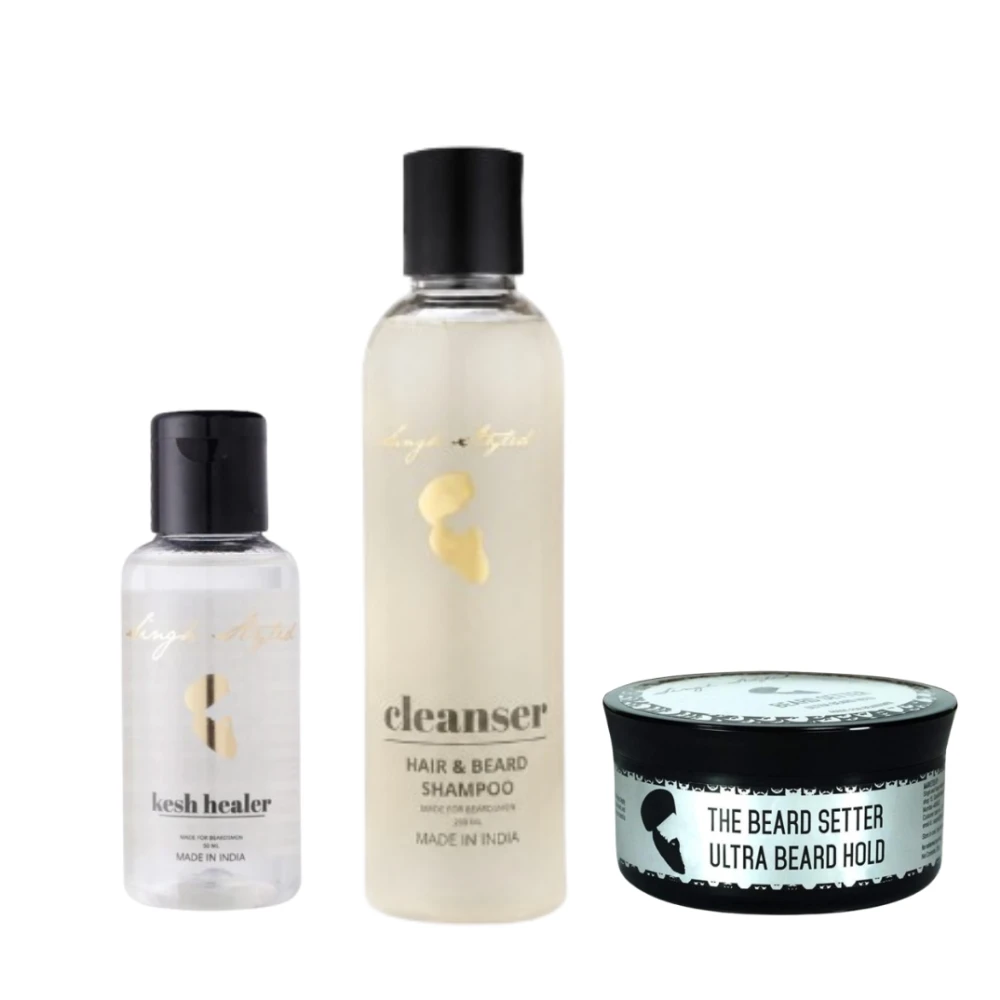 Singh Styled Beard Setter Ultra Beard Hold,Cleanser & Kesh Healer Combo