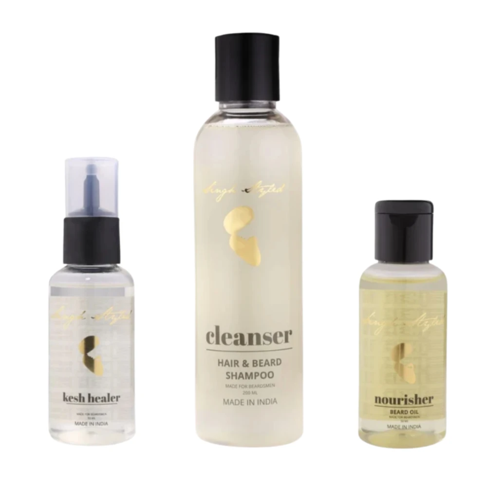 Singh Styled Cleanse, Condition, And Nourish Combo for Beard and Hair