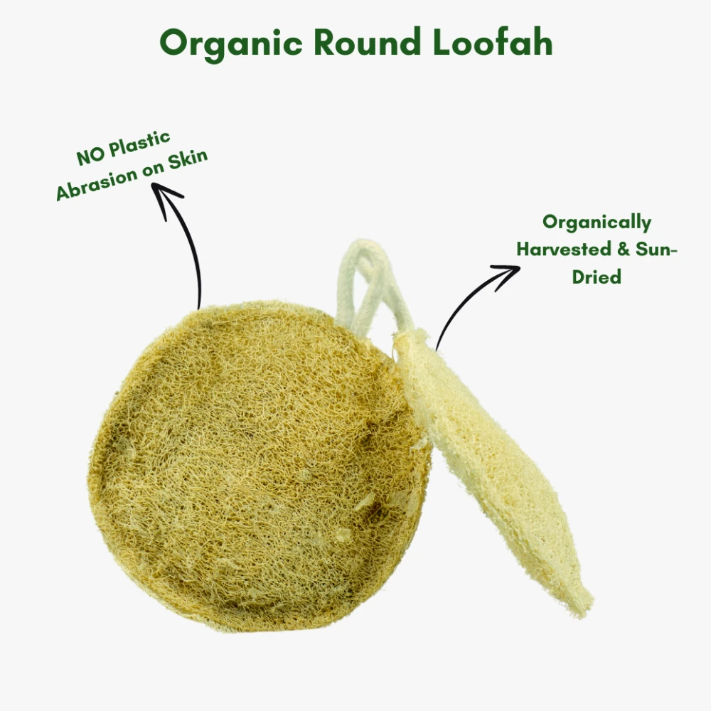 Organic Loofah (Round) - Pack of 3 Pcs