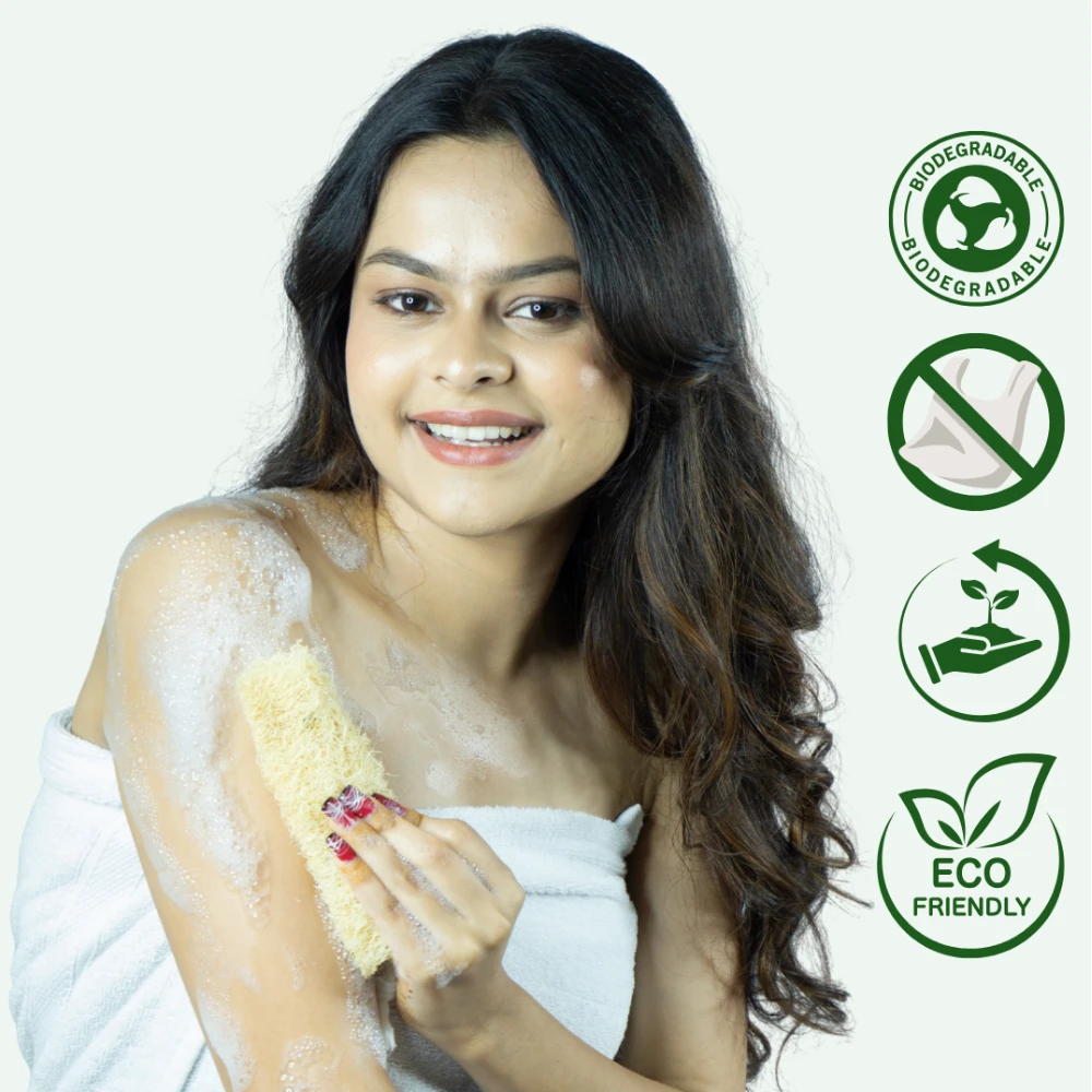 Organic Loofah (Cylindrical) - Pack of 3 Pcs