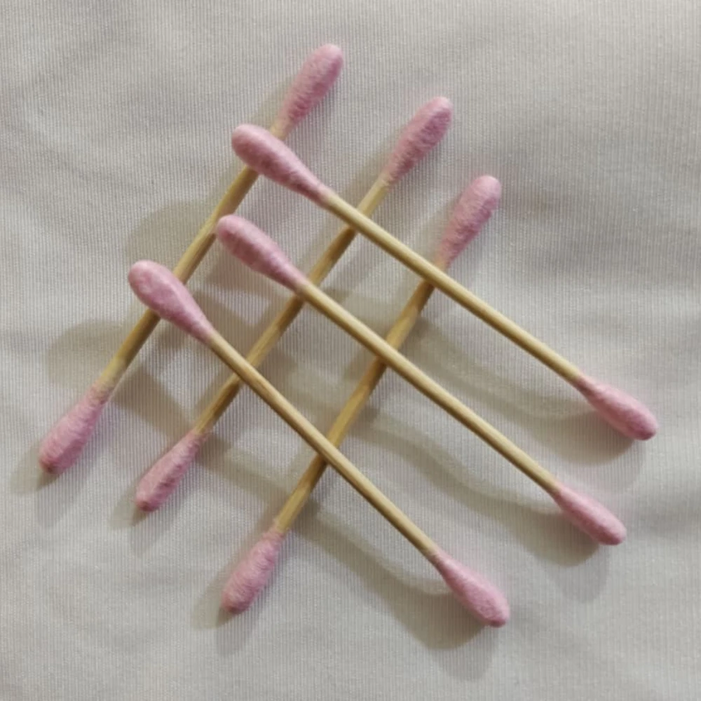 Premium Bamboo Earbuds (Pink) - Pack of 3 (300 Buds)