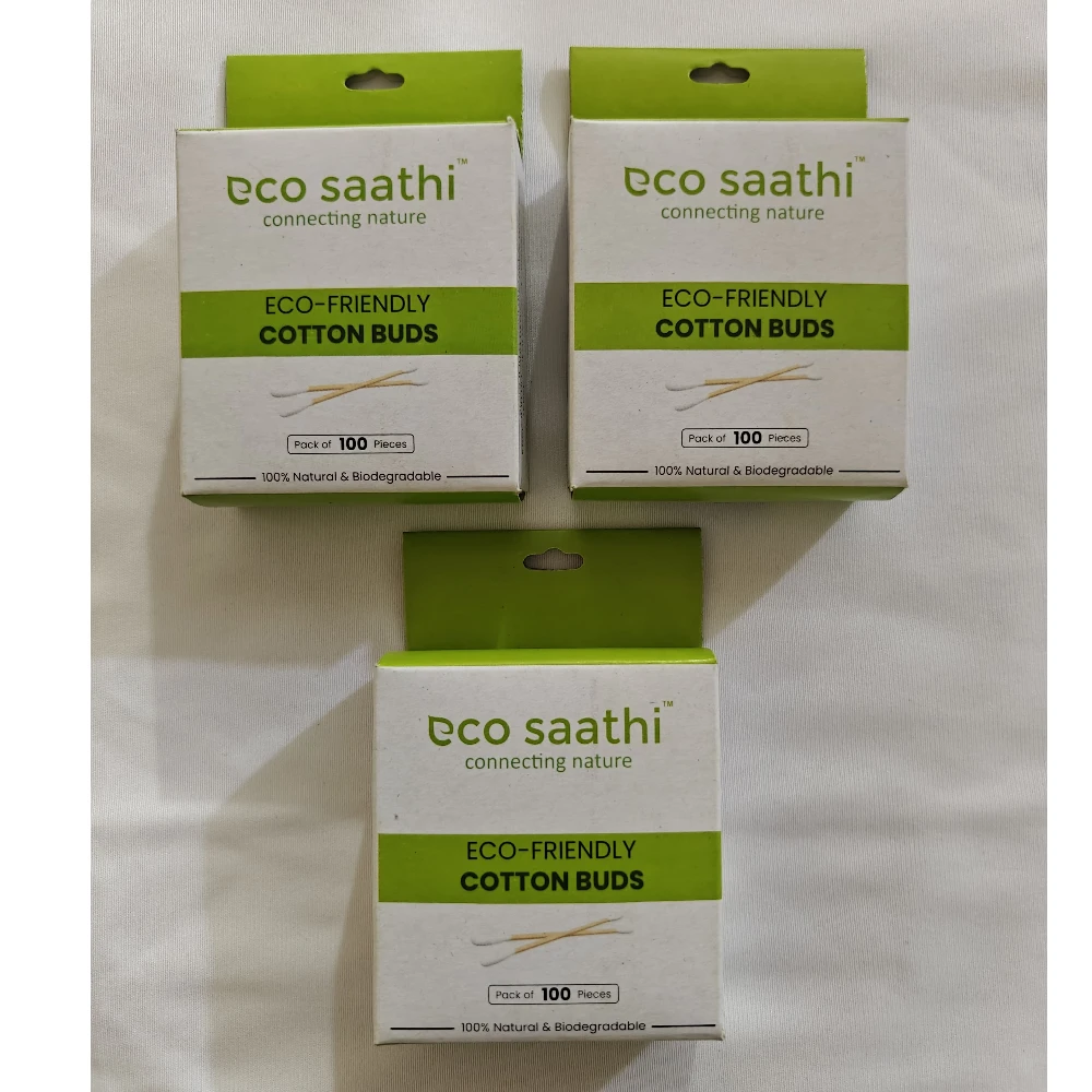 Bamboo Earbuds (White) - Pack of 3 (300 Buds)