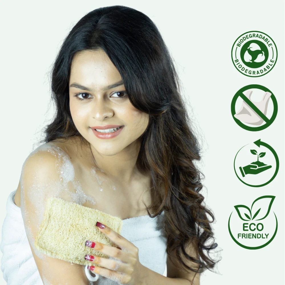 Organic Loofah (Rectangular)- Pack of 3 Pcs