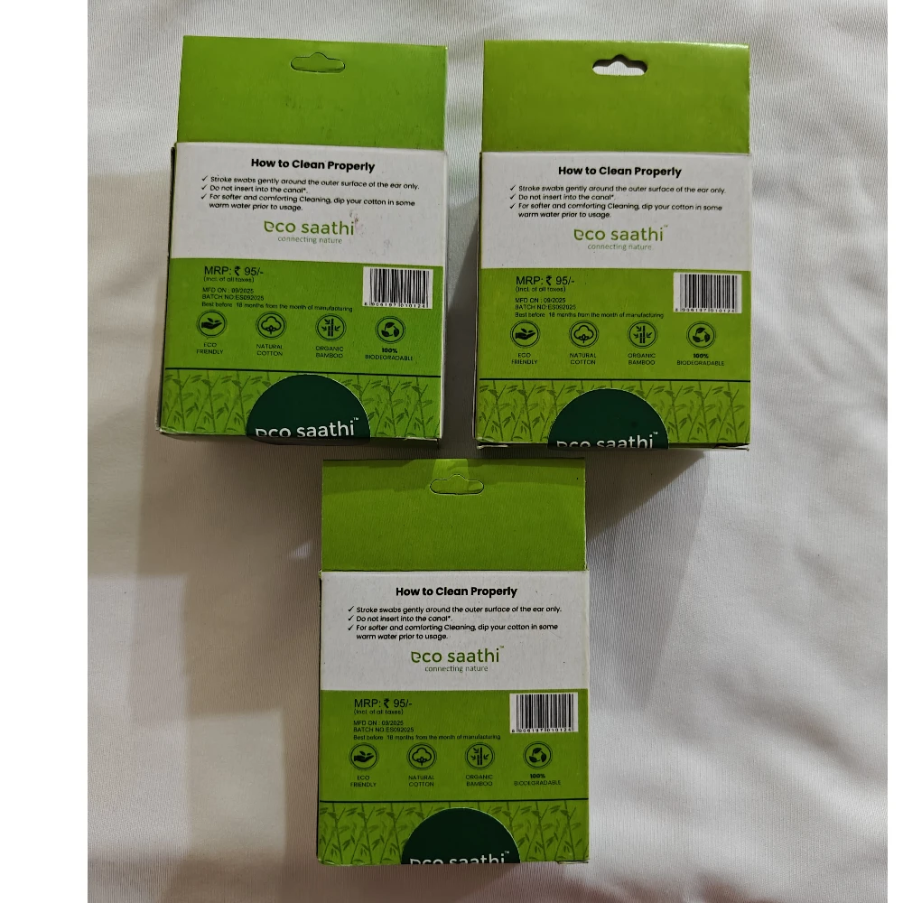 Premium Bamboo Earbuds (Pink) - Pack of 3 (300 Buds)