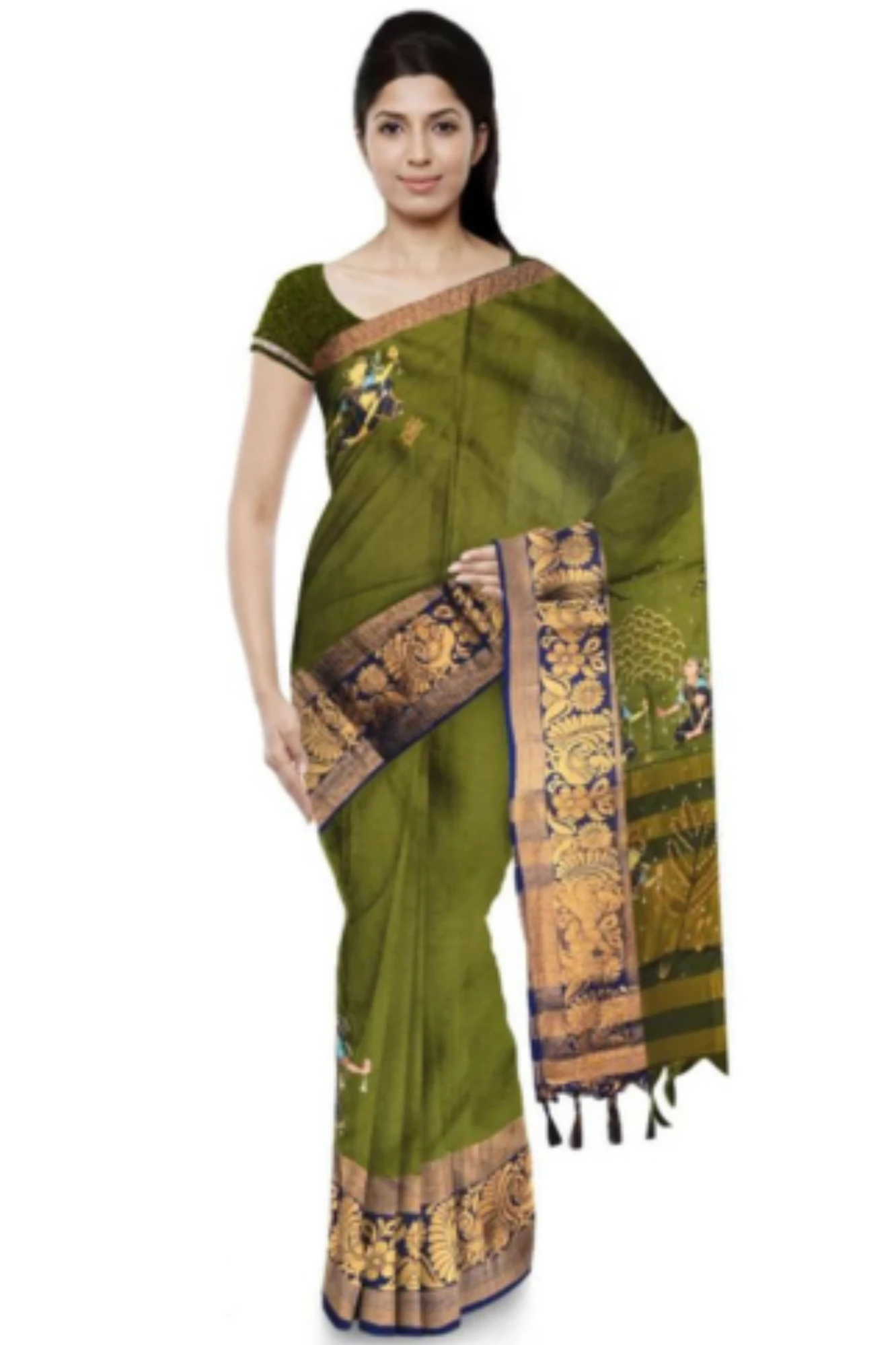 Pattachitra Hand-painted Saree
