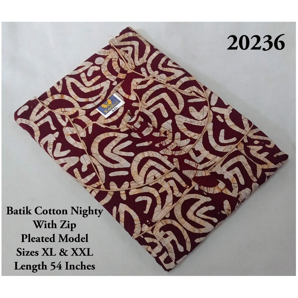 Pleated Batik Cotton Nighty