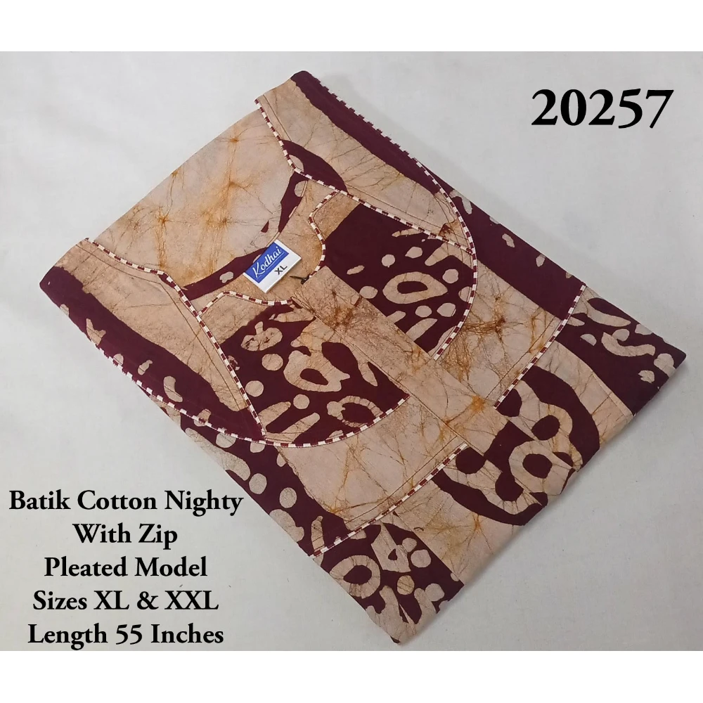 Pleated Batik Cotton Nighty