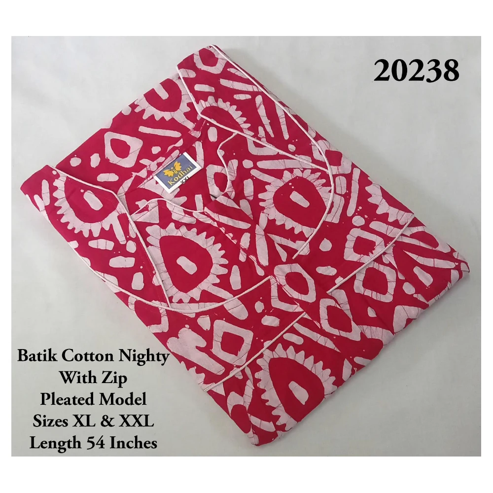 Pleated Batik Cotton Nighty