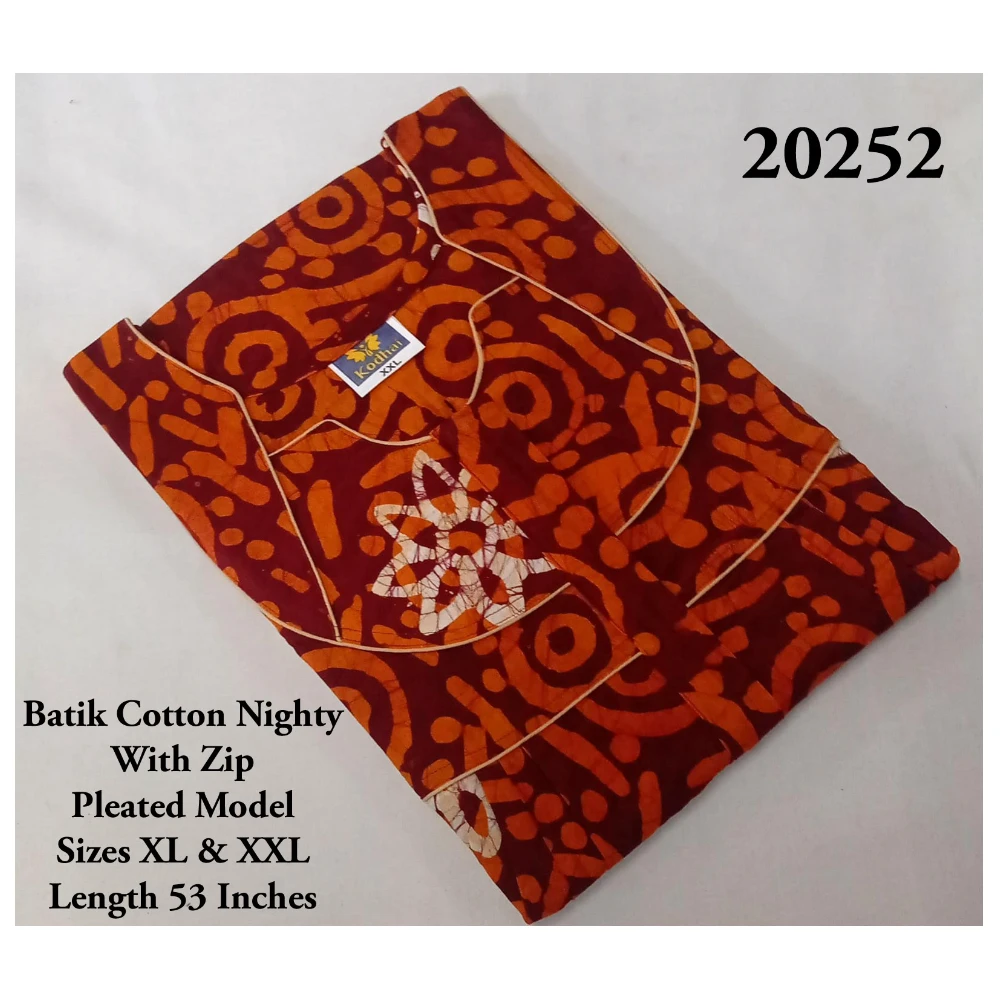 Pleated Batik Cotton Nighty