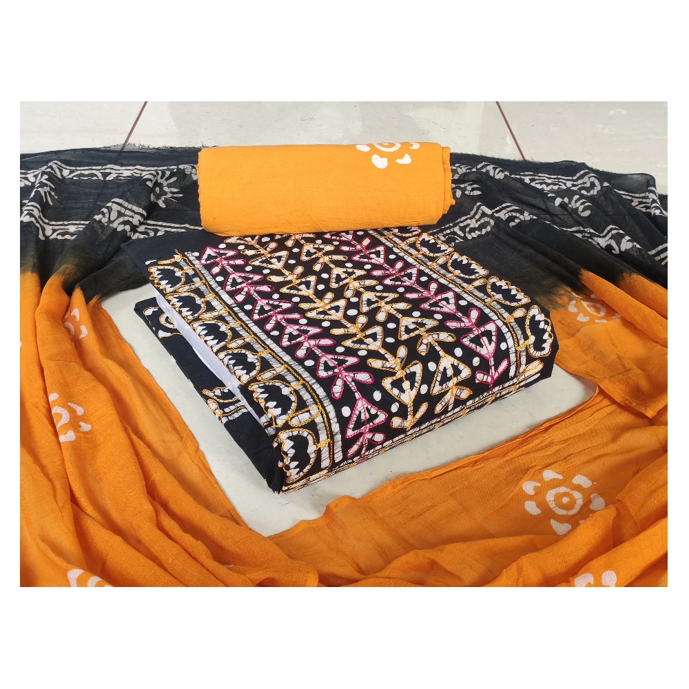 cotton batik dress material Cotton Hand Blocked Wax Batik Dress Material