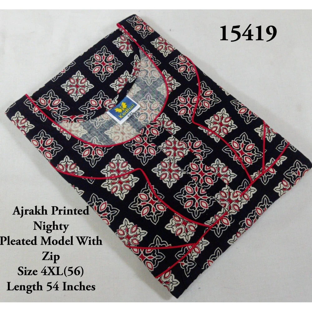 Plus Size Ajrakh Nighty