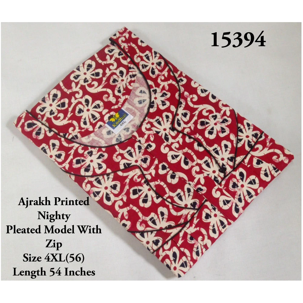 Plus Size Ajrakh Nighty