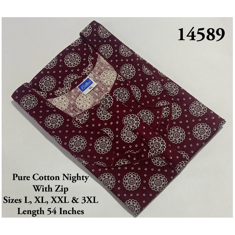 Ajrakh Printed Cotton Nighty
