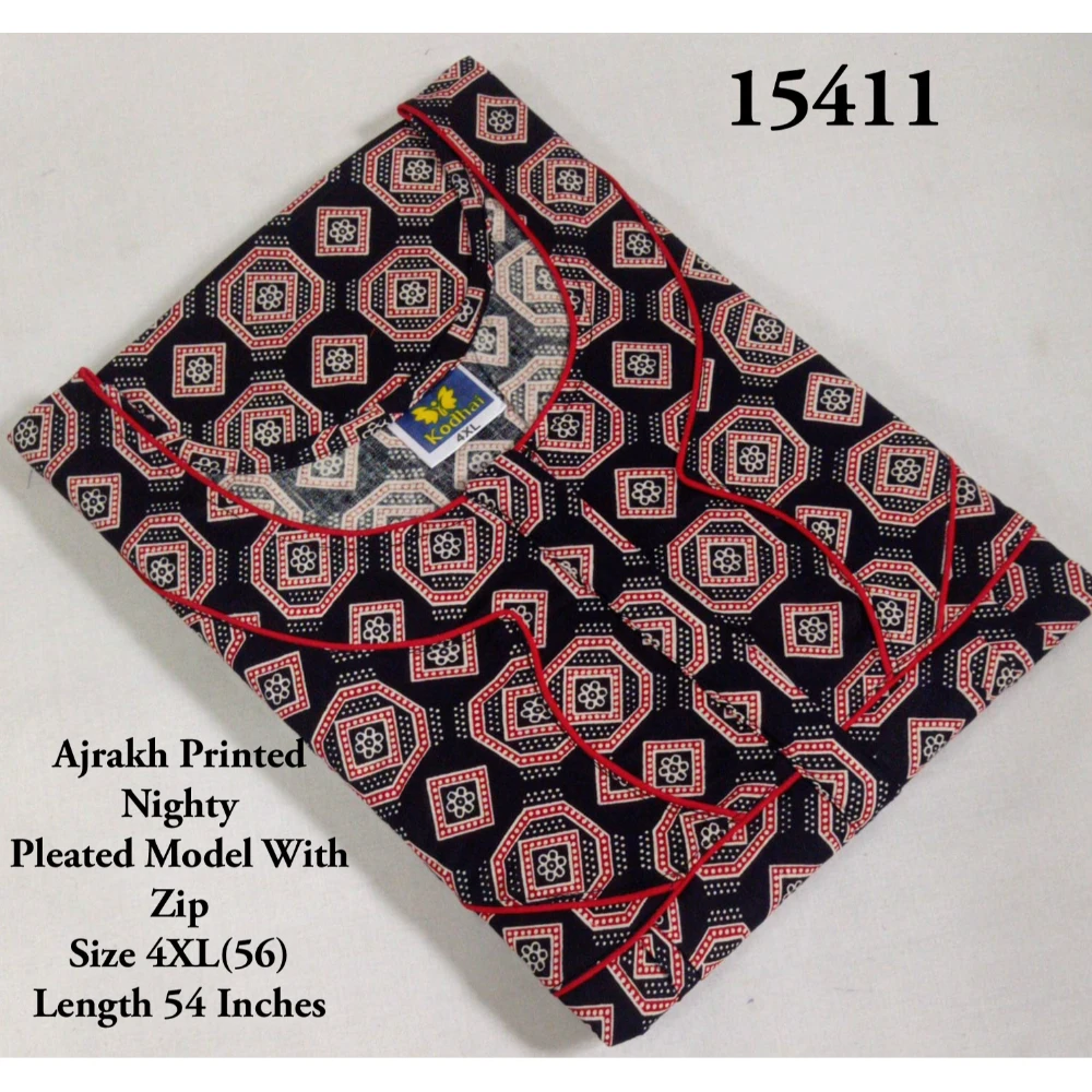 Plus Size Ajrakh Nighty