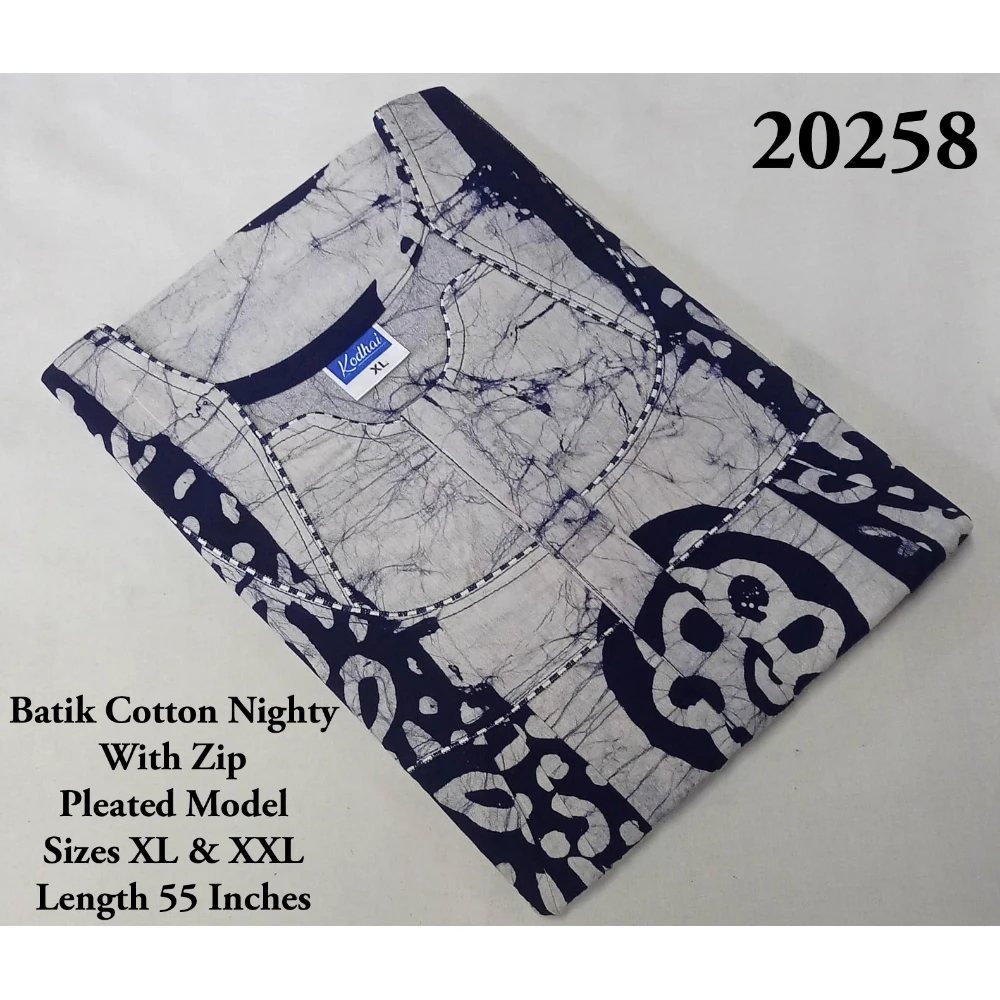 Pleated Batik Cotton Nighty
