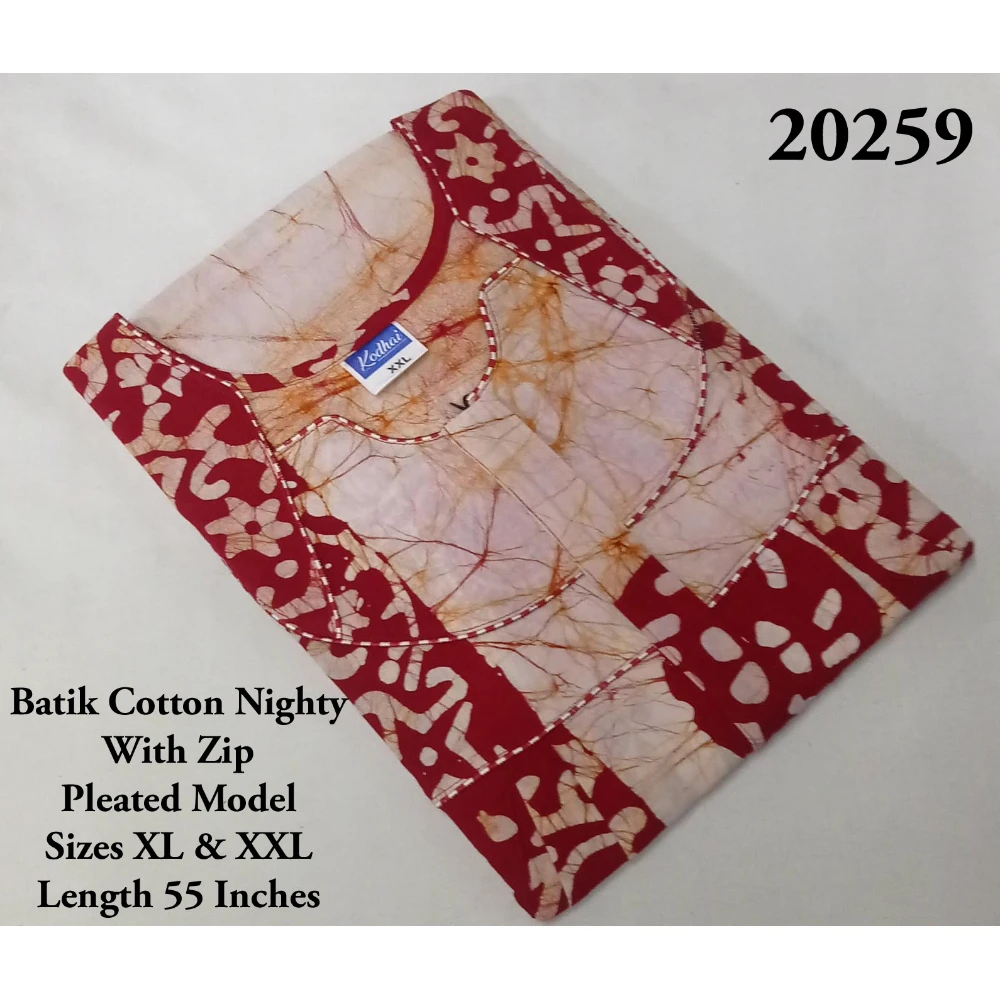 Pleated Batik Cotton Nighty