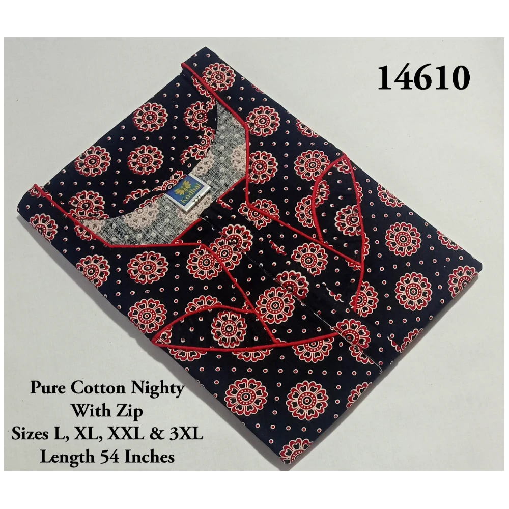 Ajrakh Printed Cotton Nighty