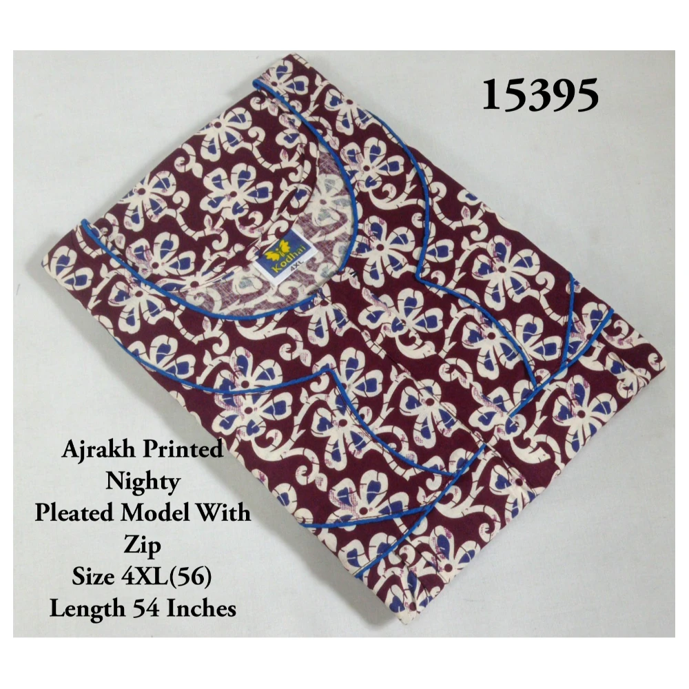 Plus Size Ajrakh Nighty