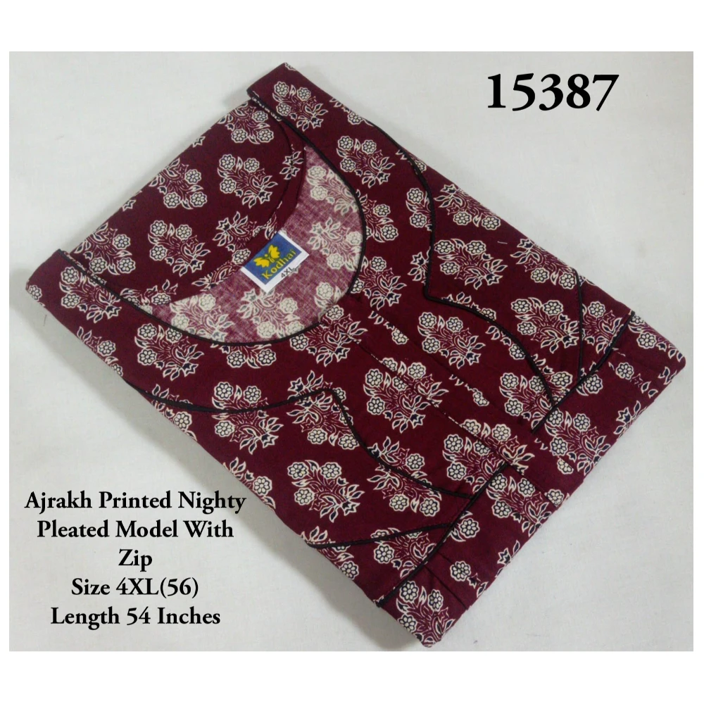 Plus Size Ajrakh Nighty