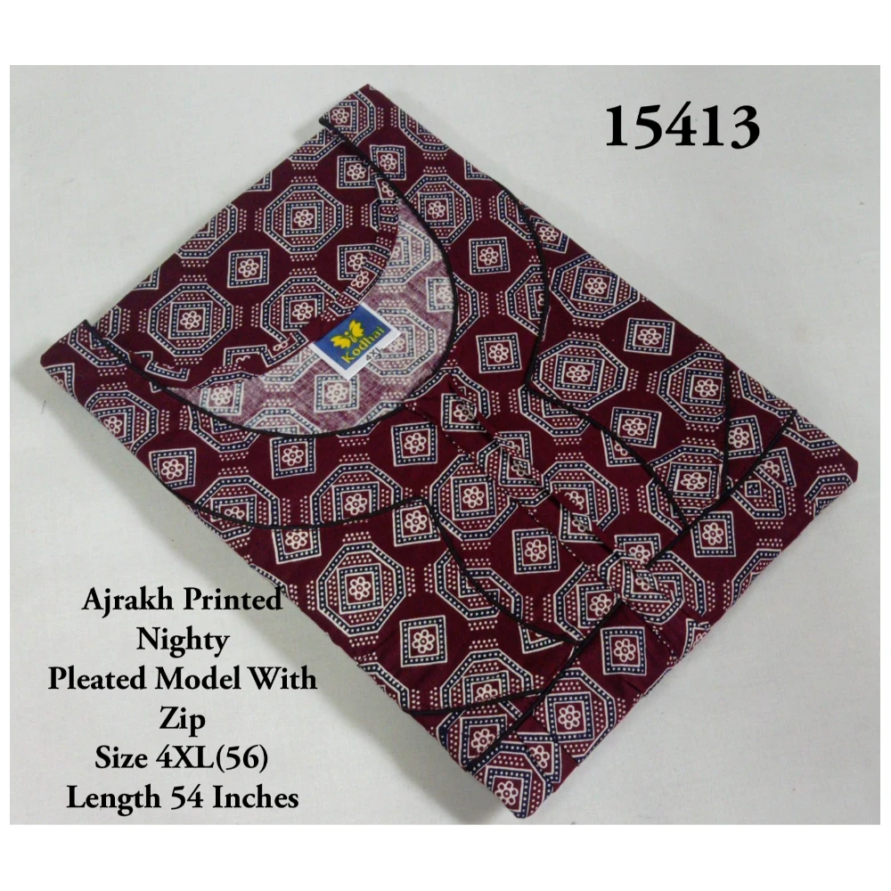 Plus Size Ajrakh Nighty