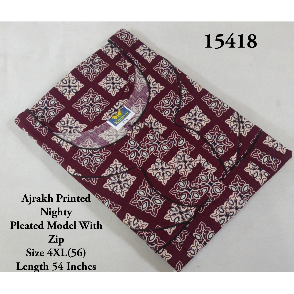 Plus Size Ajrakh Nighty