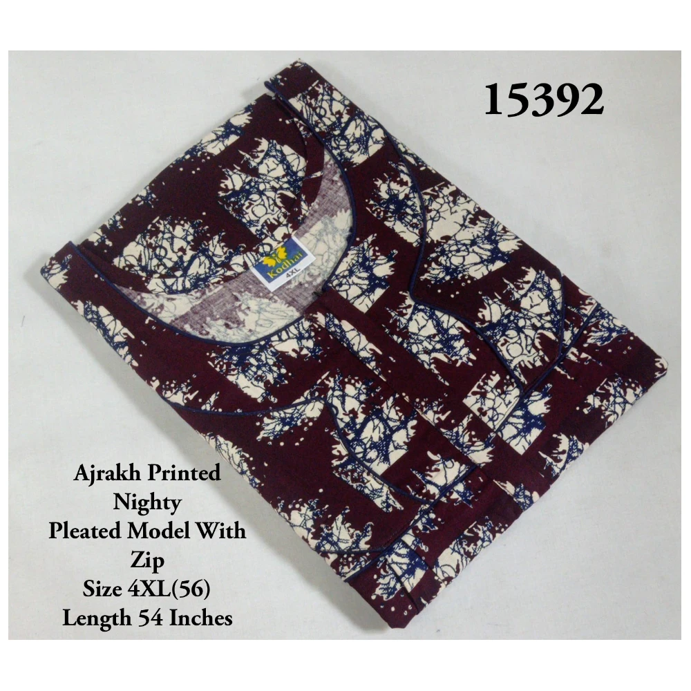 Plus Size Ajrakh Nighty