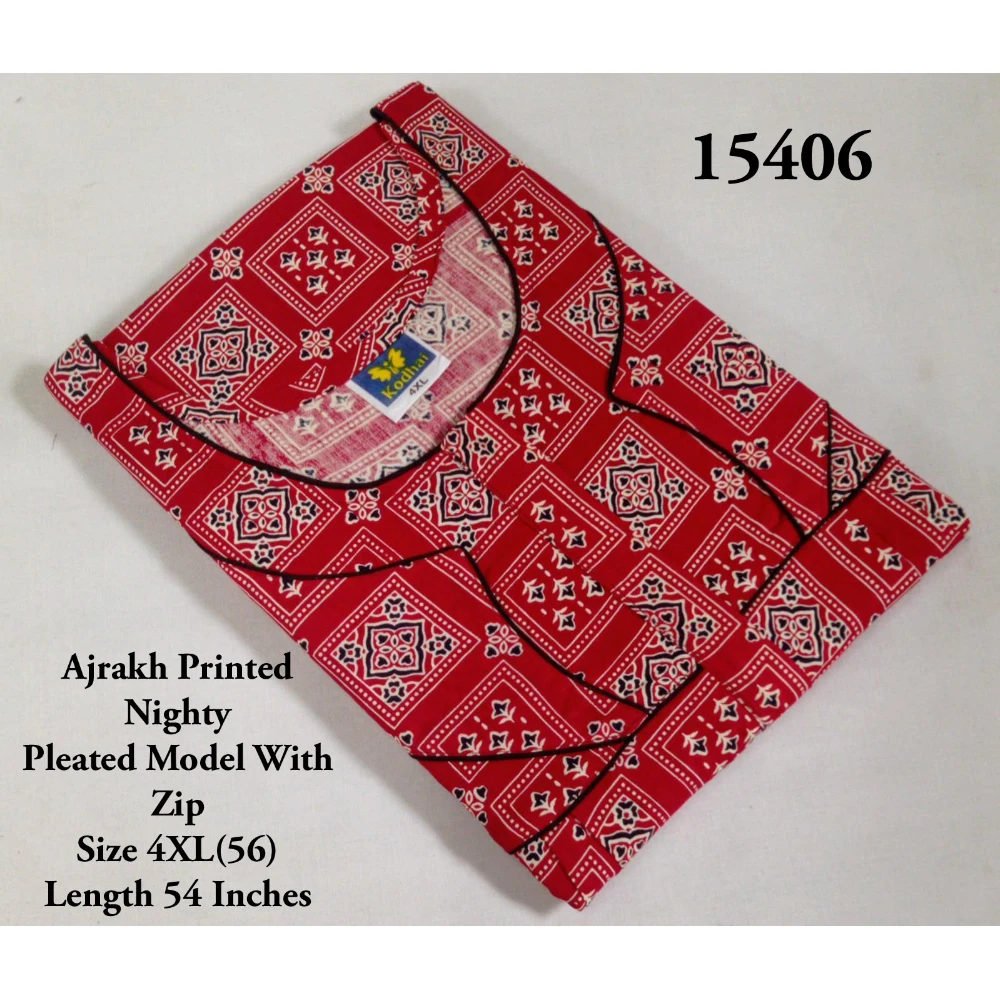 Plus Size Ajrakh Nighty