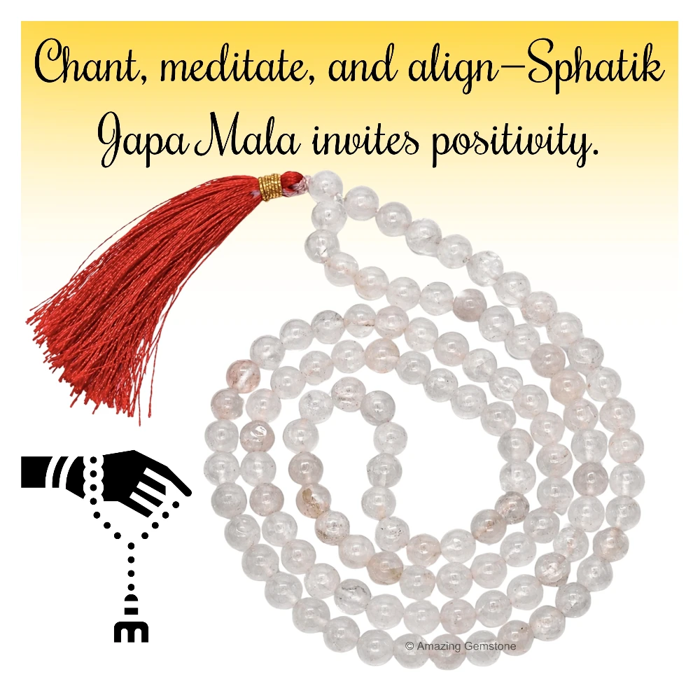 Sphatik Mala - B Grade 7mm Beads (Without Knot)